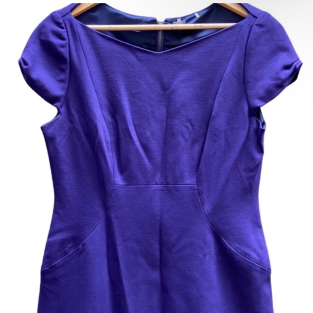 Tahari Purple Dress $324 NWT "Trudy" sz 14 Jewel Tone Boatneck - Picture 2 of 12
